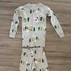 Hanna Andersson Moon and Back Snowman Organic Cotton Pajama Set